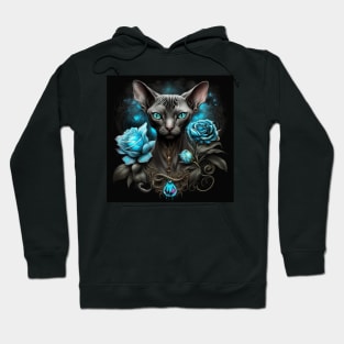 Blue Rosey Sphynx Hoodie